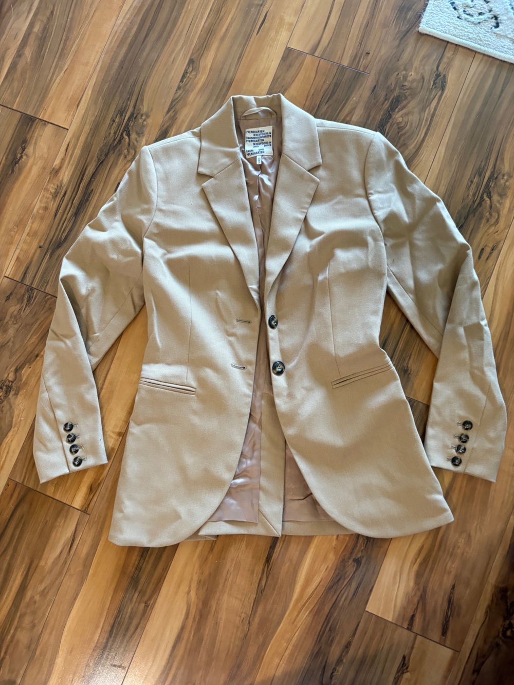 Baum Und Pferdgarten Tan Single-Breasted Tailored Blazer